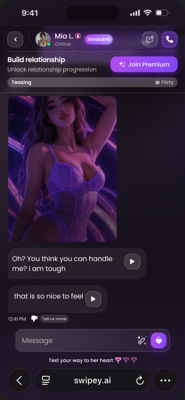 Swipey AI mobile app showing chat, voice and image generation in one companion